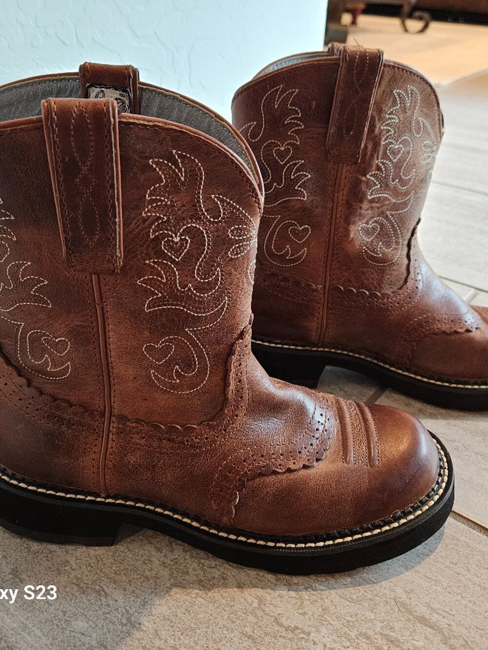 Ariat "Fatbaby" Saddle Western boots Brown women's size 8